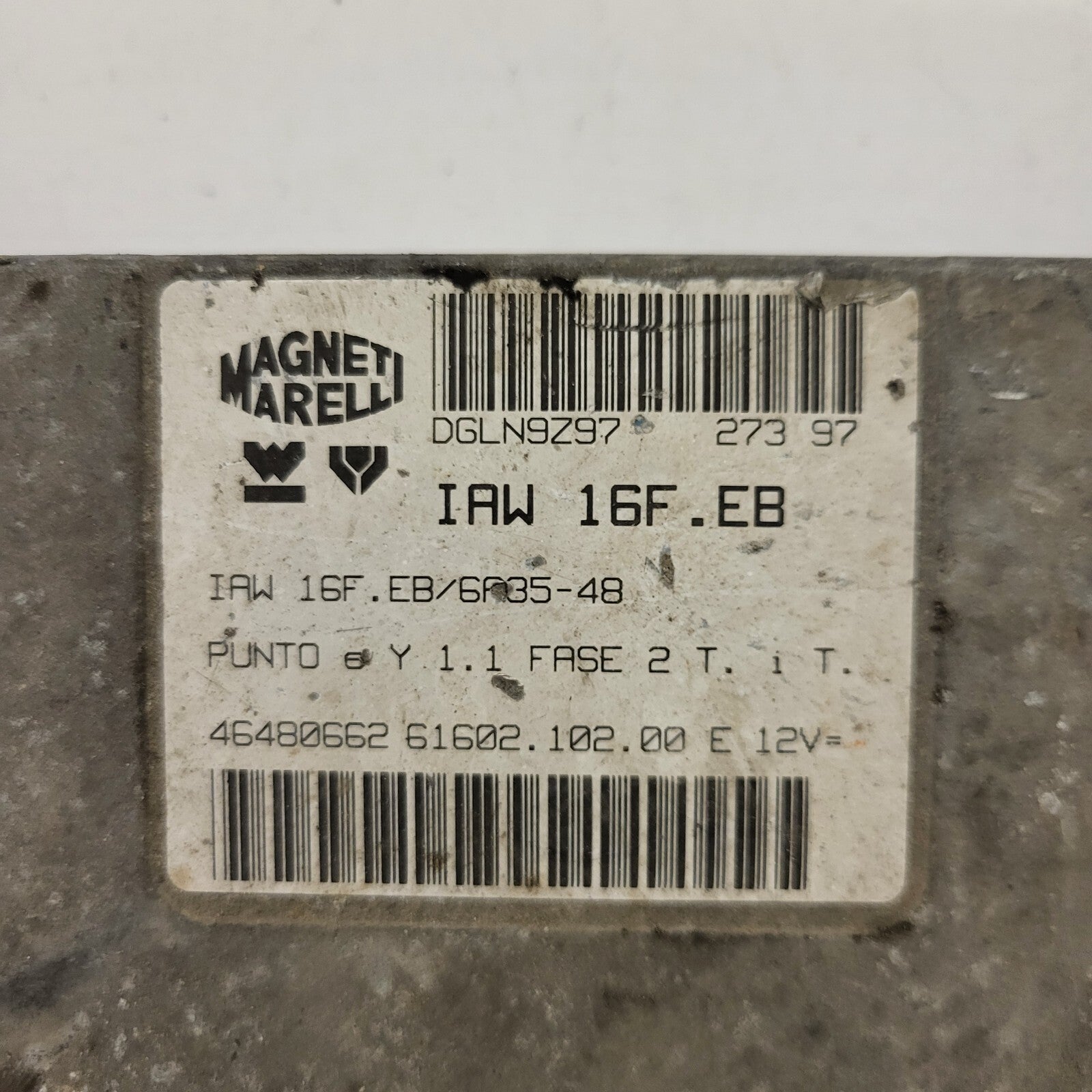 FIAT PUNTO LANCIA Y 1.1 ECU / IAW 16F.EB / 46480662 /  61602.102.00 / MAGNETI MA