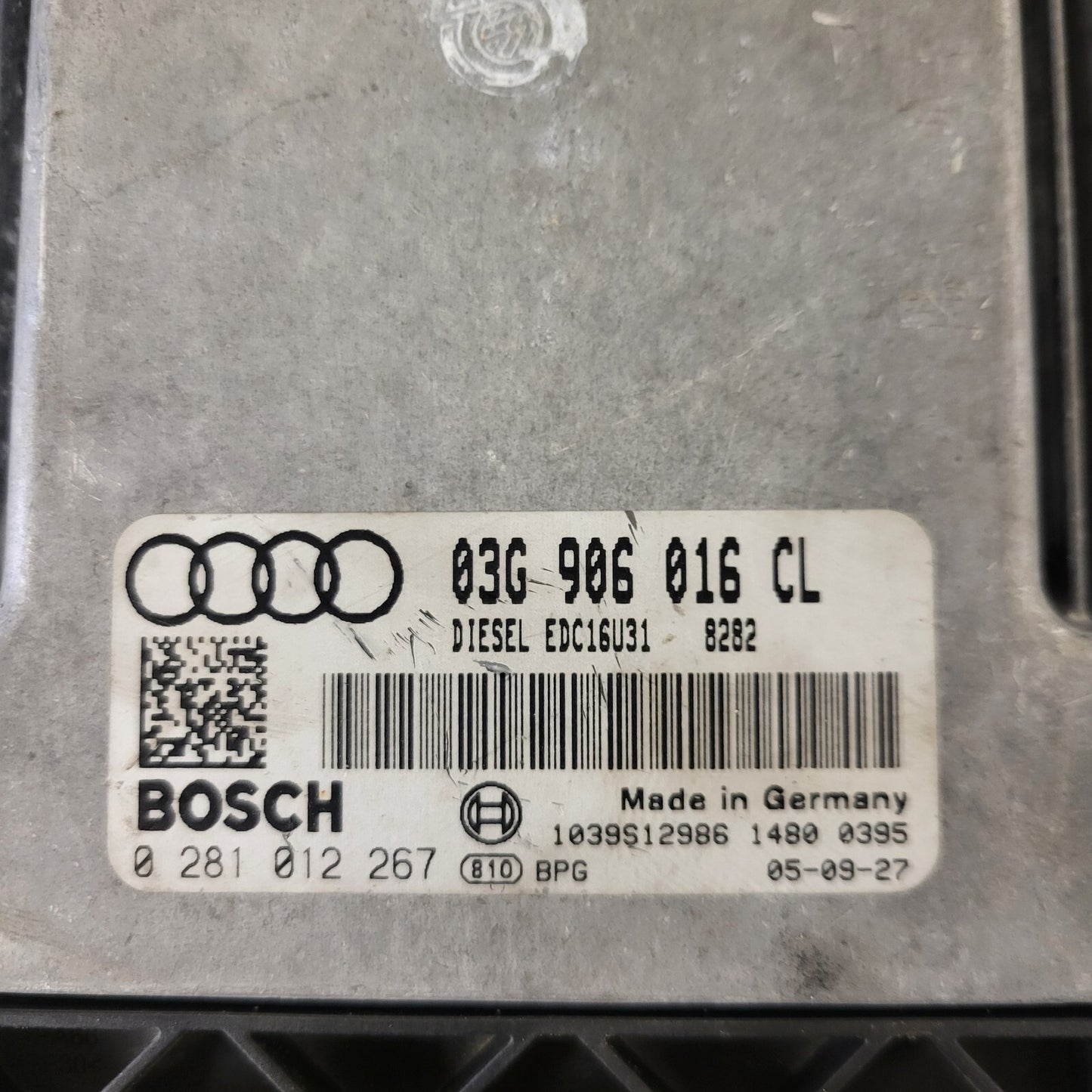 Audi A4 2.0 TDI ECU / 03G906016CL / 0281012267 / EDC16U31 / BOSCH