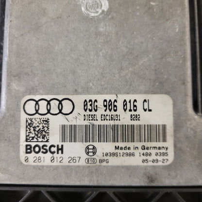 Audi A4 2.0 TDI ECU / 03G906016CL / 0281012267 / EDC16U31 / BOSCH