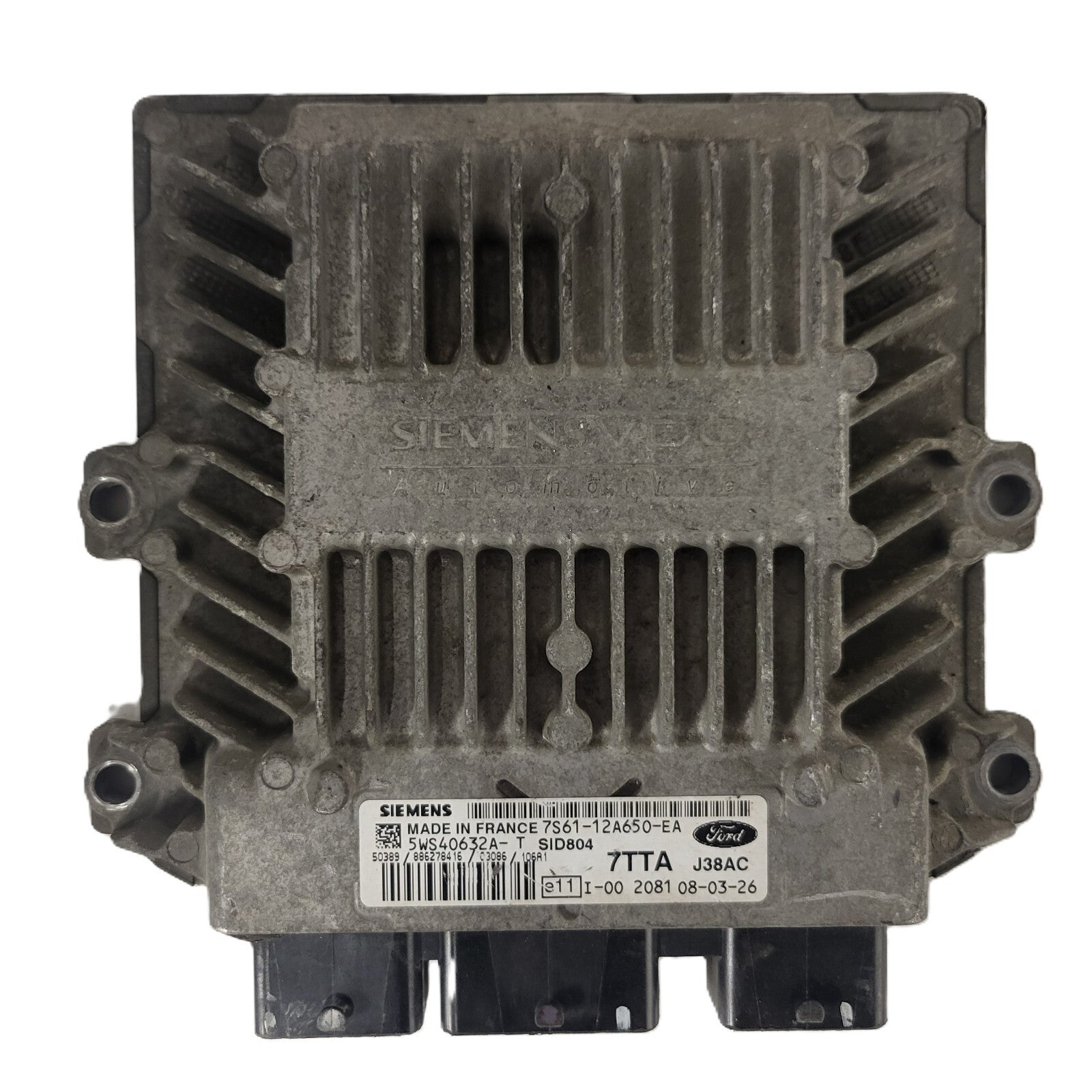 FORD FIESTA ECU / 7S61-12A650-EA / 5WS40632A-T / 7TTA / J38AC / SID804 / SIEMENS