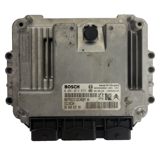 Peugeot Citroen ECU / 0281013872 / 9664843780 / EDC16C34 / BOSCH