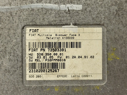 FIAT MULTIPLA BIPOWER ECU / 73503391 / 4100039 / 5D02B00001 / METATRON