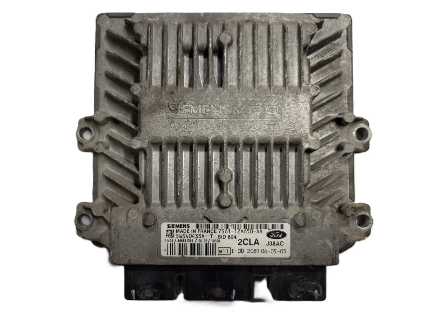 FORD FIESTA ECU / 7S61-12A650-AA / 5WS40433A-T / 2CLA / SID804 / J38AC SIEMENS