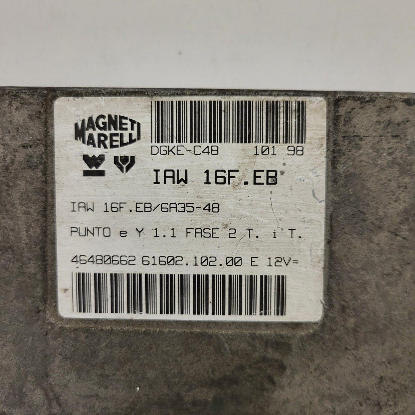 FIAT PUNTO LANCIA Y 1.1 ECU / IAW 16F.EB / 46480662 /  61602.102.00 / MAGNETI MA