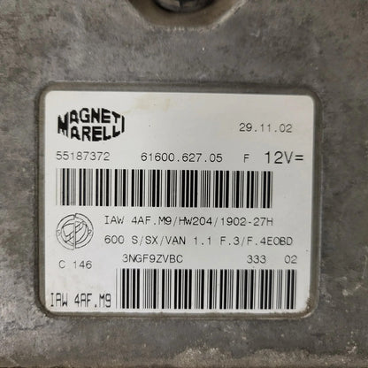 Fiat Seicento 600 ECU / 55187372 / IAW 4AF.M9 / 61600.627.05 / MAGNETI MARELLI