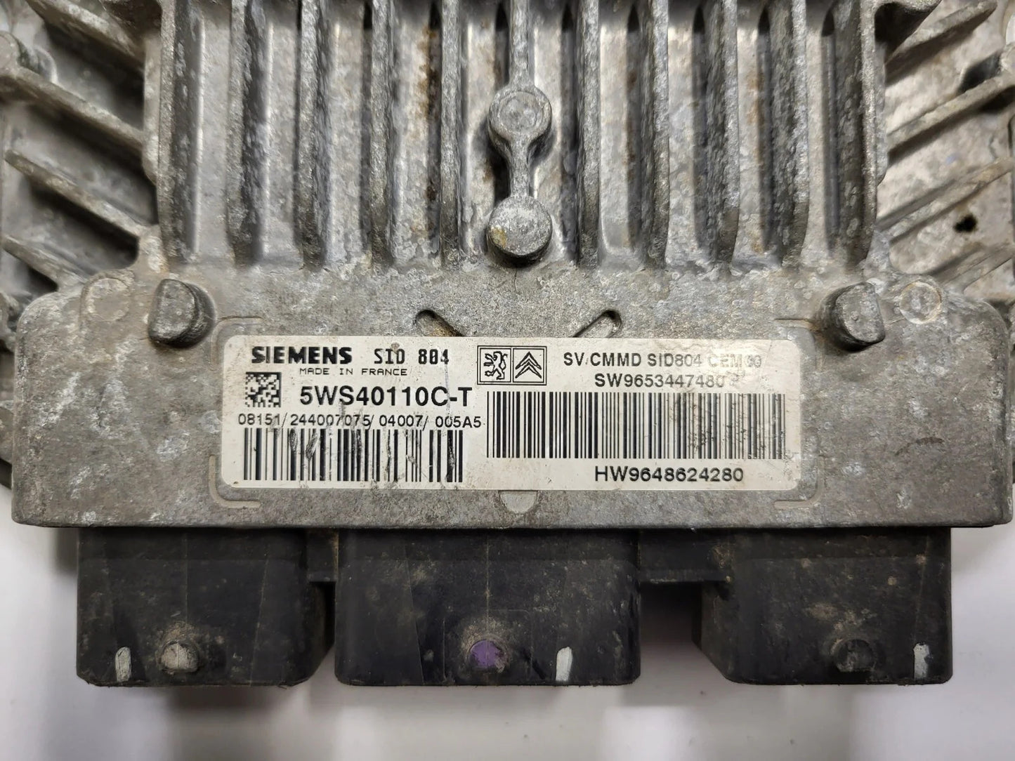 PEUGEOT CITROEN ECU / 5WS40110C-T / SW 9653447480 / HW 9648624280 / SID804 SIEME