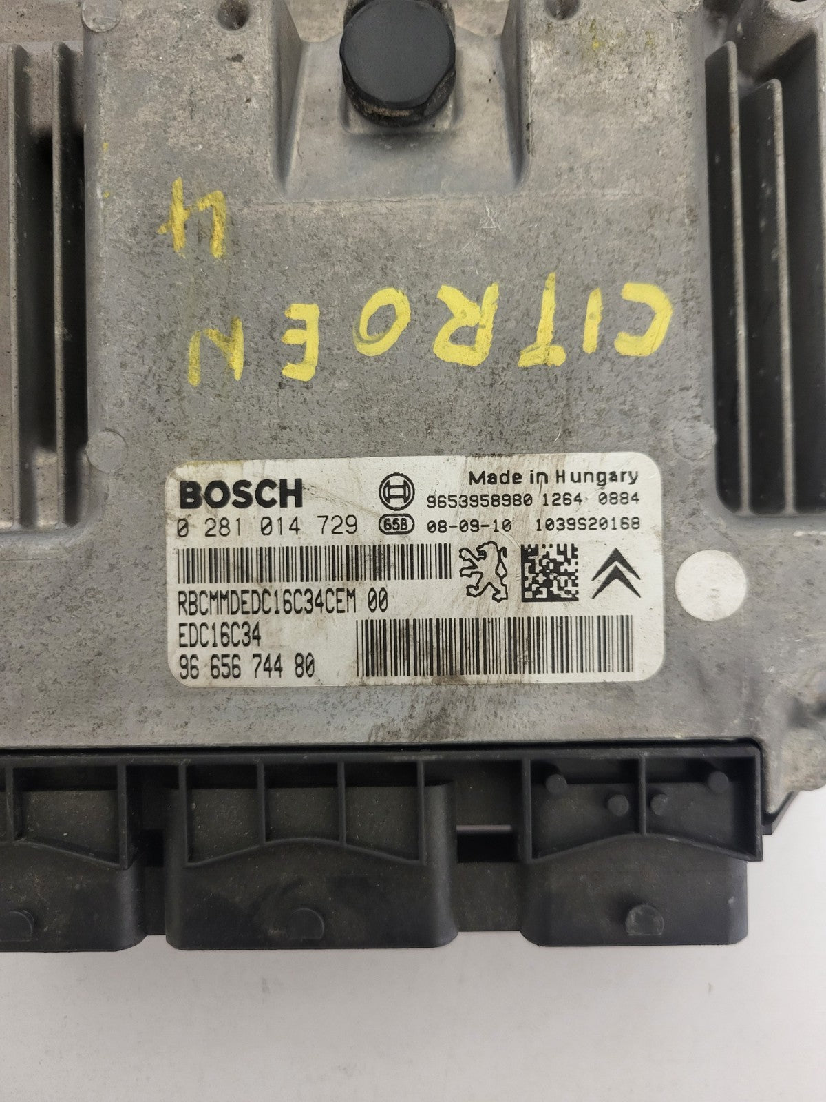 PEUGEOT CITROEN ECU / 0281014729 / 9665674480 / EDC16C34 / BOSCH
