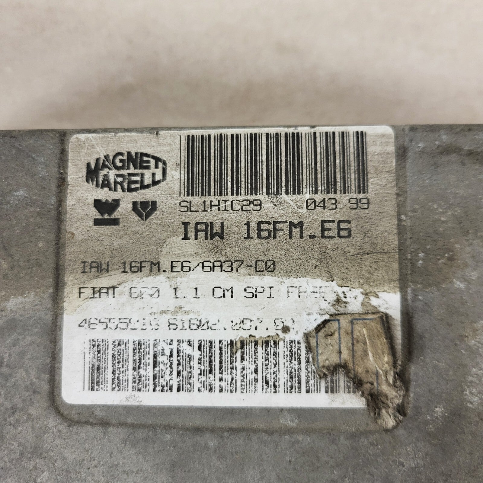 FIAT 600 1.1 ECU / IAW 16FM.E6 / 46555916 / 61602.097.03 / MAGNETI MARELLI