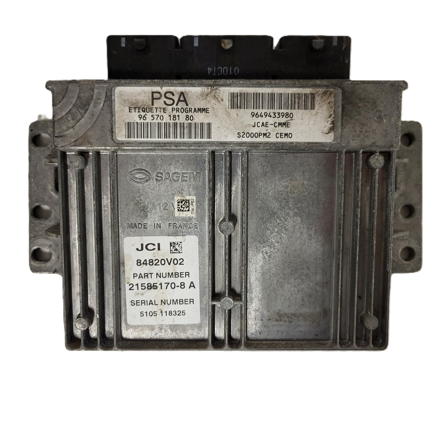 CITROEN C3 ECU / 9657018180 / 9649433980 / 21585170-8A / JCAE-CMME / SAGEM