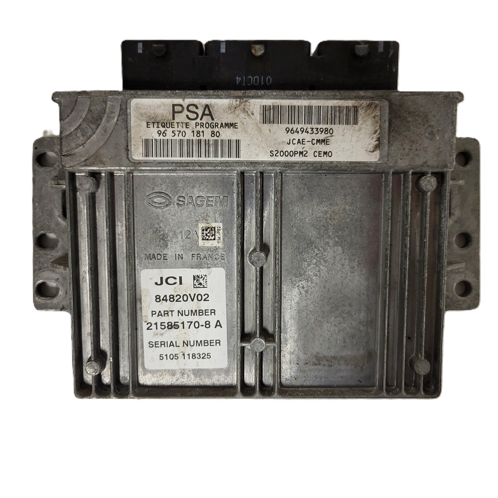 CITROEN C3 ECU / 9657018180 / 9649433980 / 21585170-8A / JCAE-CMME / SAGEM