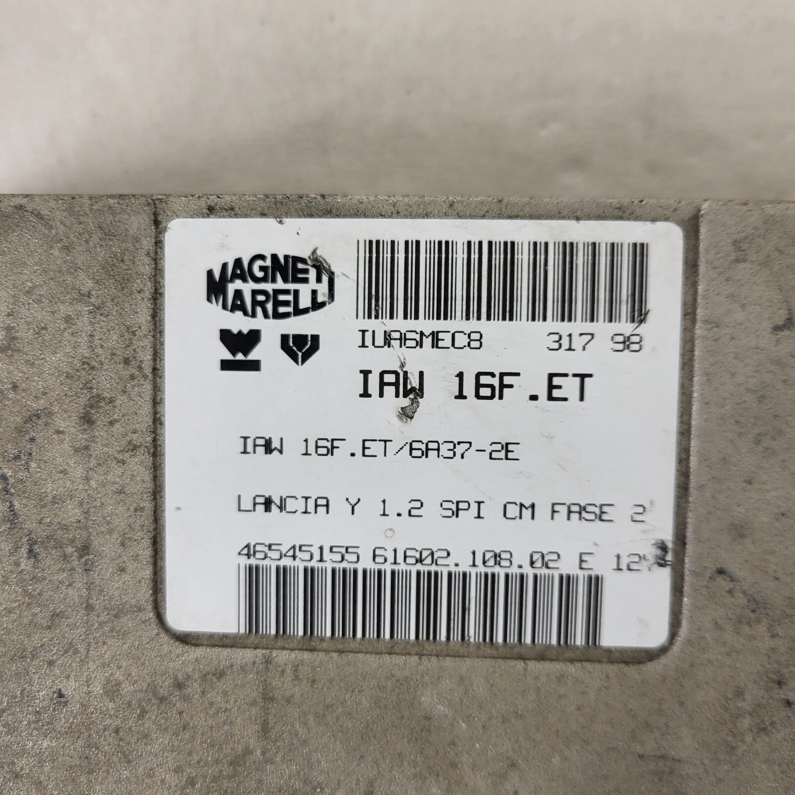 LANCIA Y 1.2 ECU / IAW 16F.ET / 46545155 /61602.108.02 / MAGNETI MARELLI