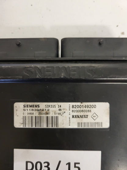RENAULT ECU /S118301212 / S118301212B / 8200149200 / 8200080285 / SIRIUS 34