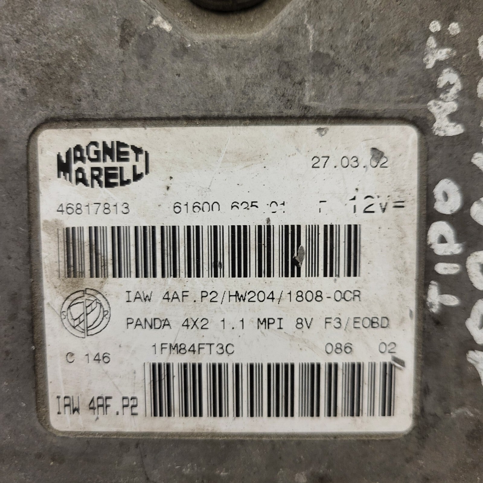FIAT PANDA 1.1 ECU / 46817813 / IAW 4AF.P2 / 61600.625.01 / MAGNETI MARELLI