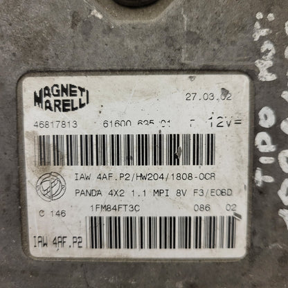 FIAT PANDA 1.1 ECU / 46817813 / IAW 4AF.P2 / 61600.625.01 / MAGNETI MARELLI