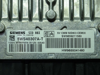 CITROEN C5 ECU / 5WS40307A-T / SW 9659211580 / HW 9655041480 / SIEMENS