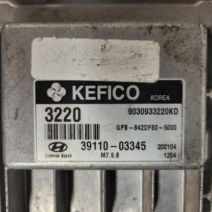 HYUNDAI I20 ECU / 39110-03345 / 9030933220KD / M7.9.8 / KEFICO