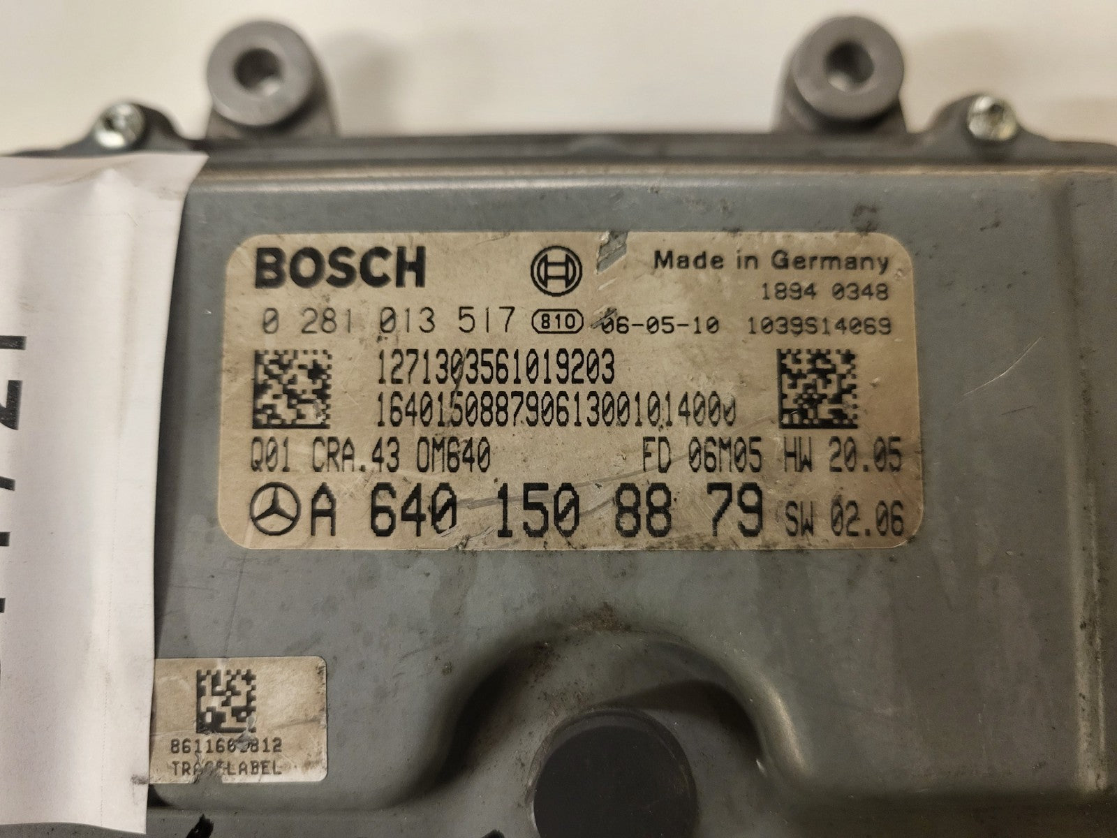 MERCEDES W169 W245 ECU / 0281013517 / A6401508879 / CRA.43 / OM640 / BOSCH