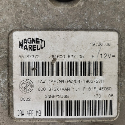 Fiat Seicento 600 ECU / 55187372 / IAW 4AF.M9 / 61600.627.05 / MAGNETI MARELLI