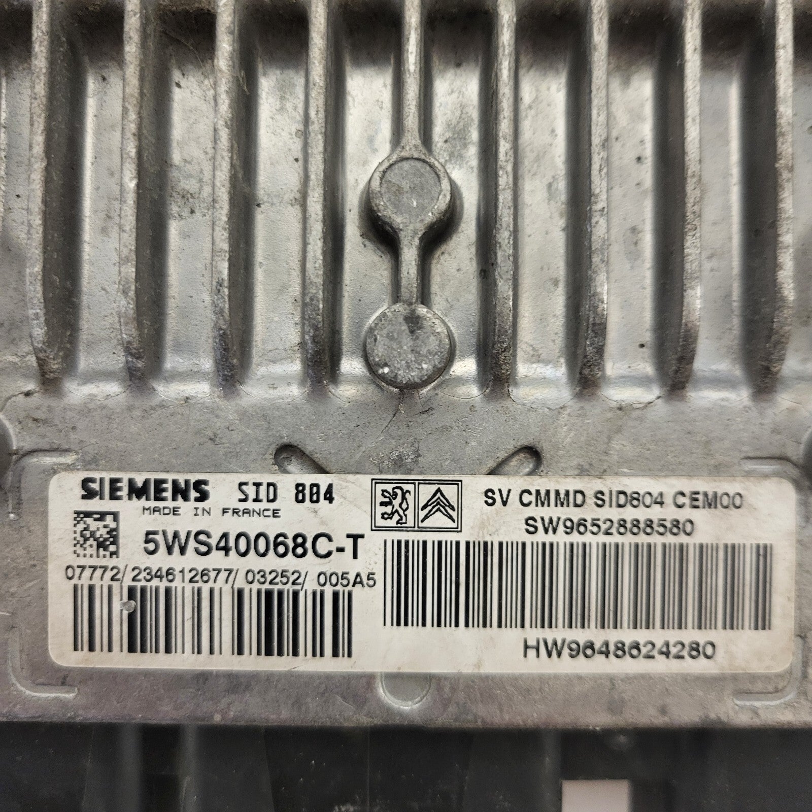 PEUGEOT CITROEN ECU / 5WS40068C-T / 9652888580 / 9648624280 / SID804 / SIEMENS 