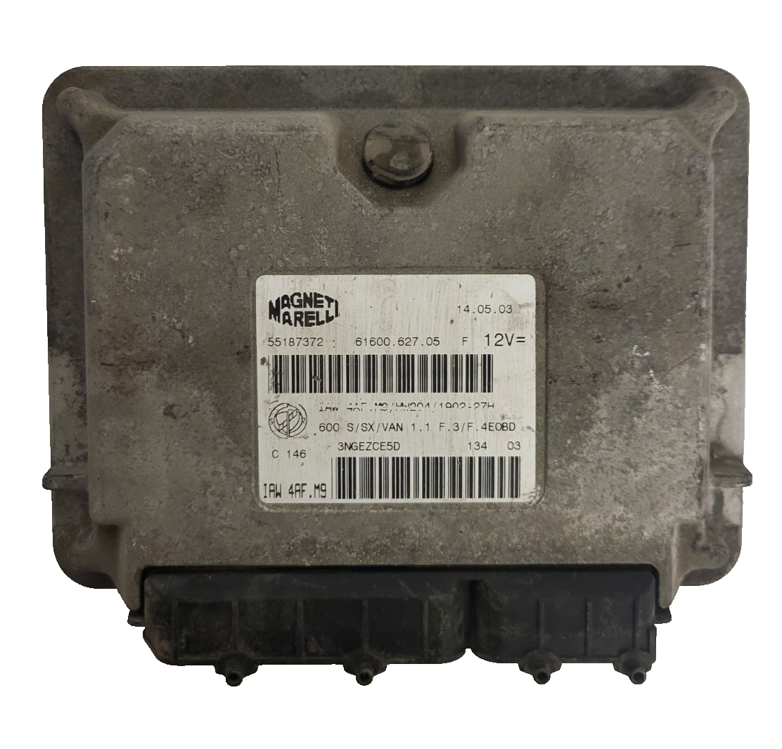 Fiat Seicento 600 ECU / 55187372 / IAW4AF.M9 / 61600.627.05 / MAGNETI MARELLI