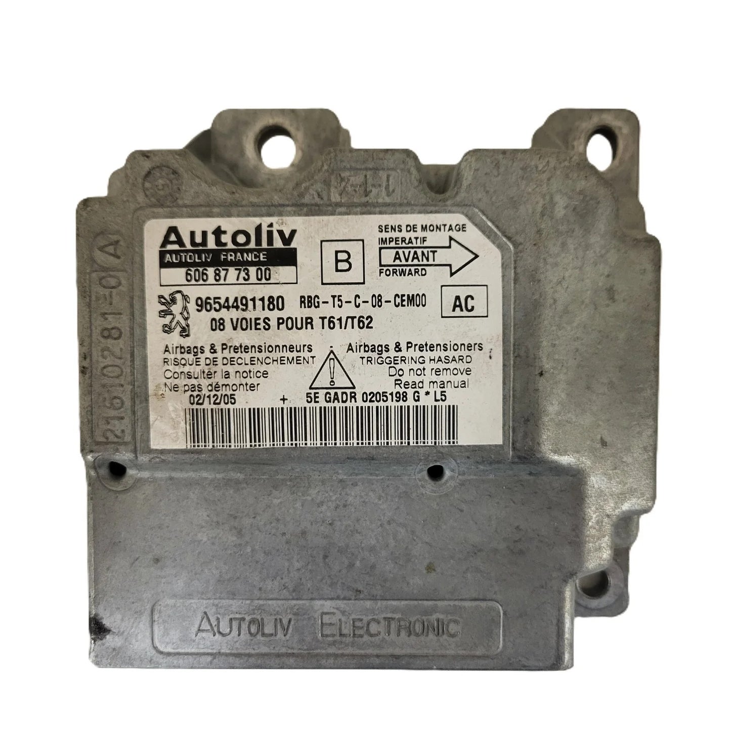 Peugeot 307 1.6 ECU AIRBAG / 9654491180 / 606877300 / AUTOLIV
