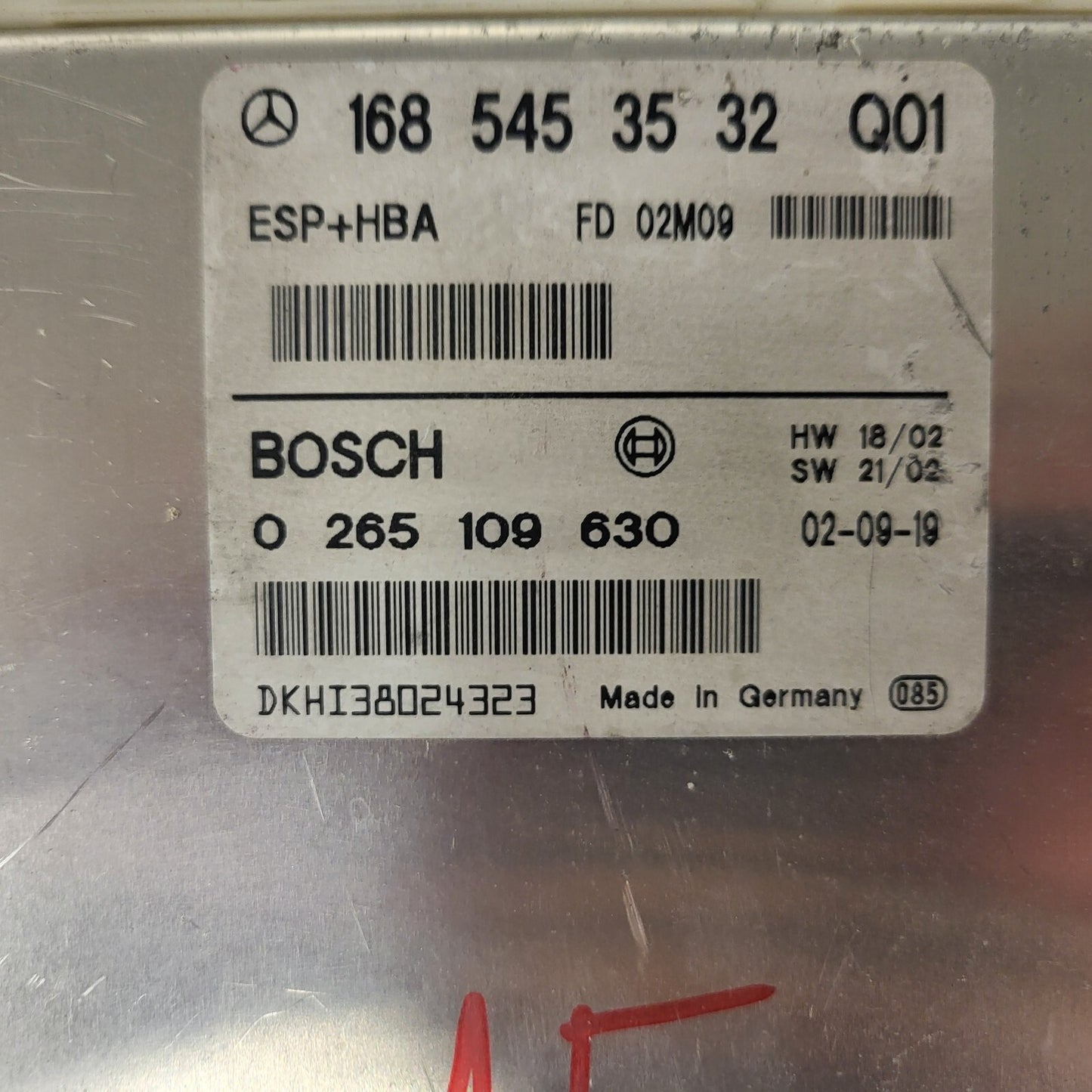 MERCEDES-BENZ A CLASS W168 ESP ECU / 1685453532 / 0265109630 / BOSCH ESP+HBA