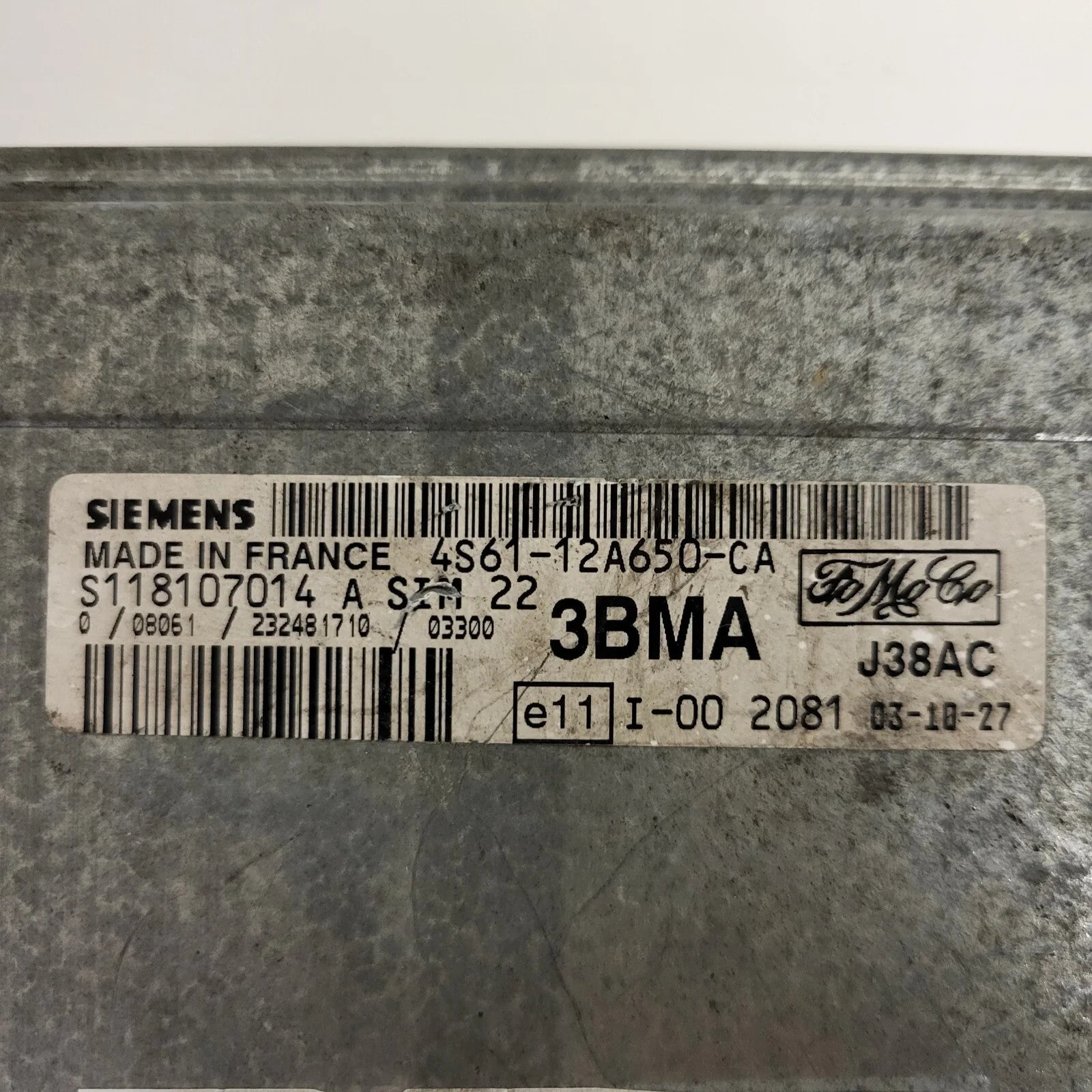 FORD FIESTA / S118107014A / SIM22 / 4S61-12A650-CA / 3BMA / FOMOCO