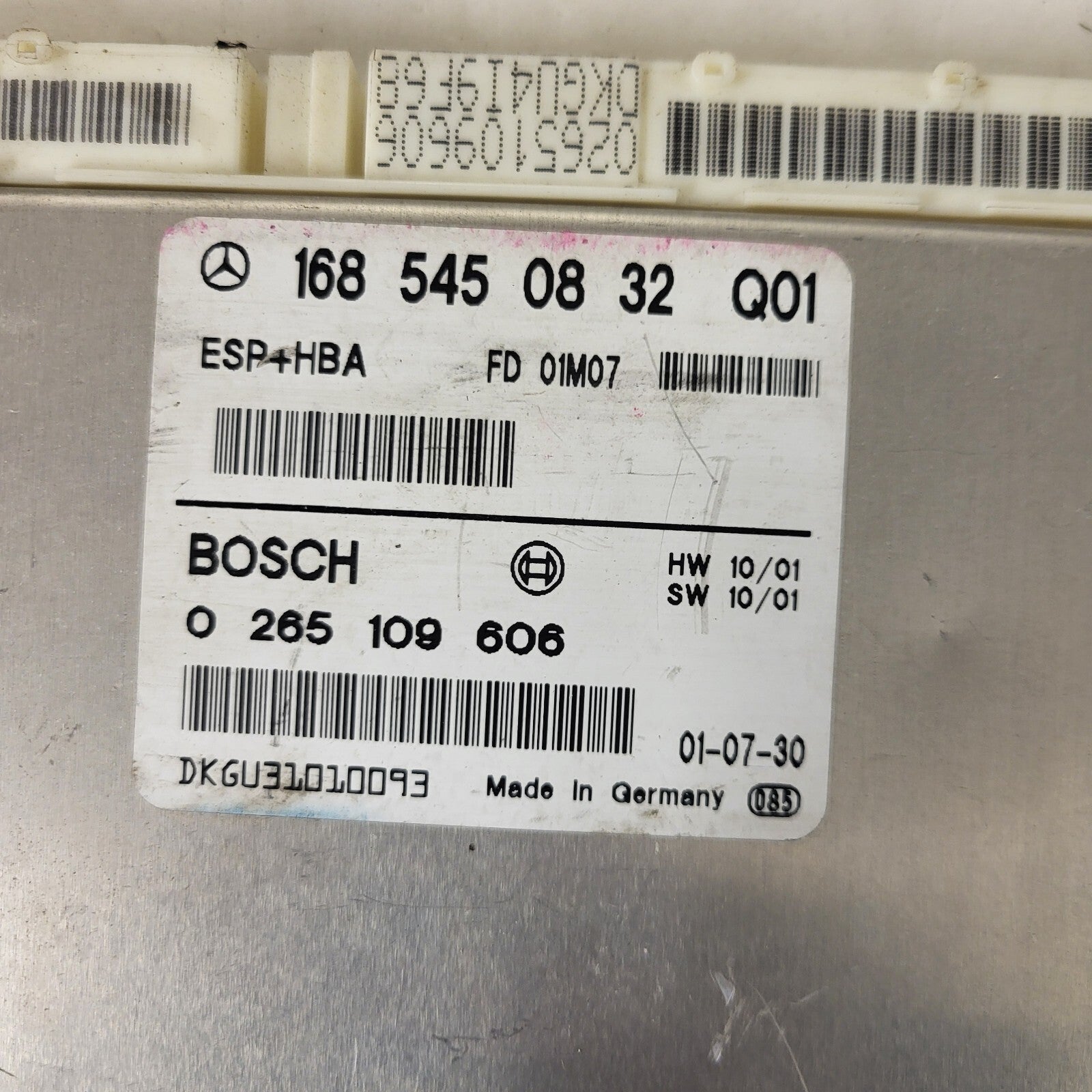 Mercedes W168 A-Class ECU / 1685450832 / 0265109606 / BOSCH
