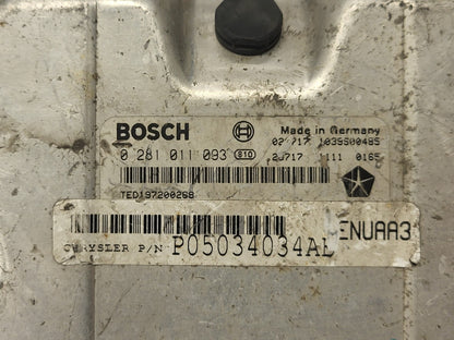 CHRYSLER ECU / 0281011093 / P05034034AB / 1039S00485 / BOSCH