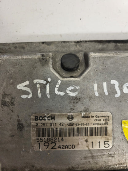 Fiat STILO 1.9 ECU / 0281011421 / 55188214 / BOSCH