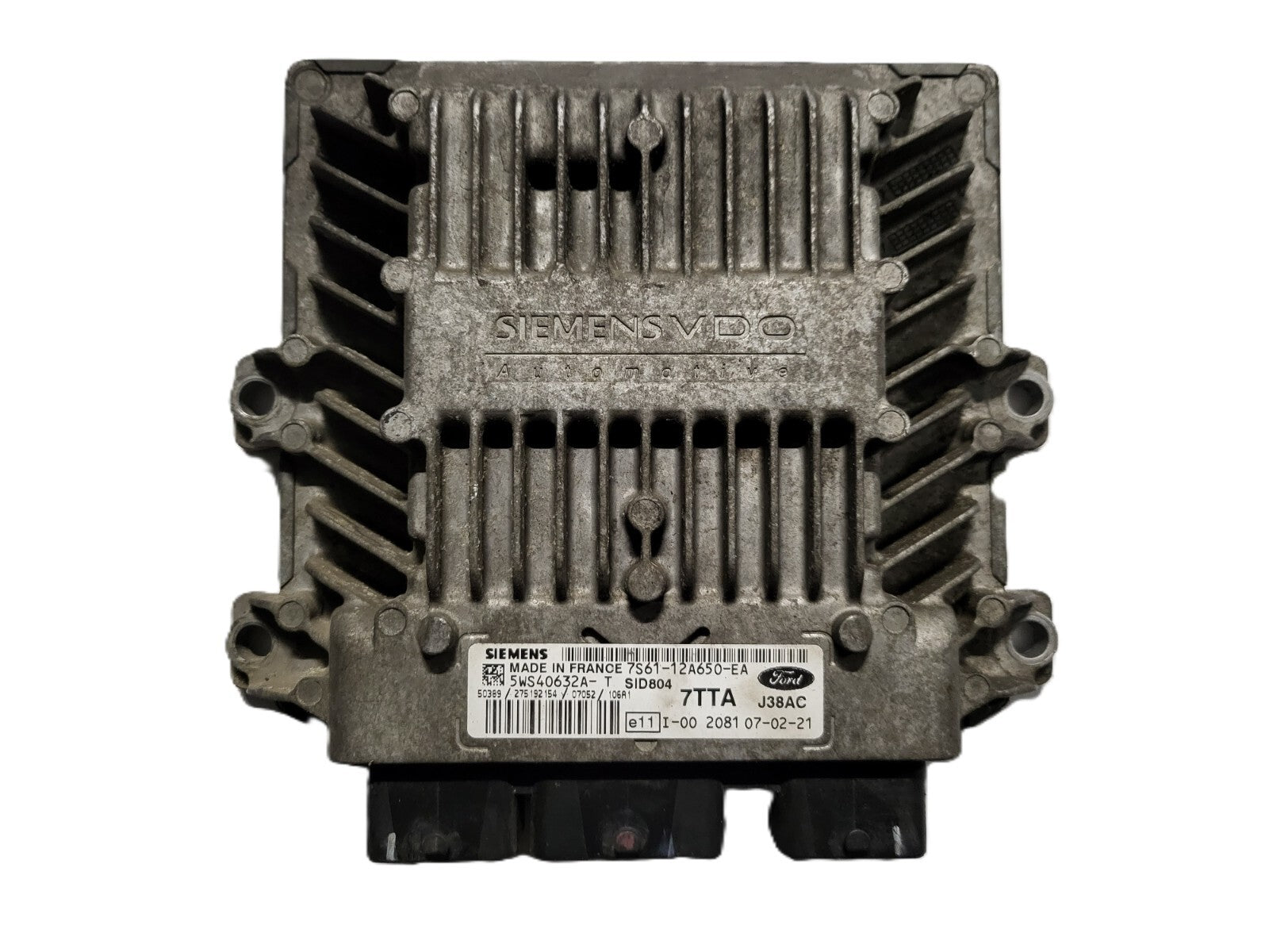 FORD FIESTA ECU / 7S61-12A650-EA / 5WS40632A-T / 7TTA / J38AC / SID804 / SIEMENS
