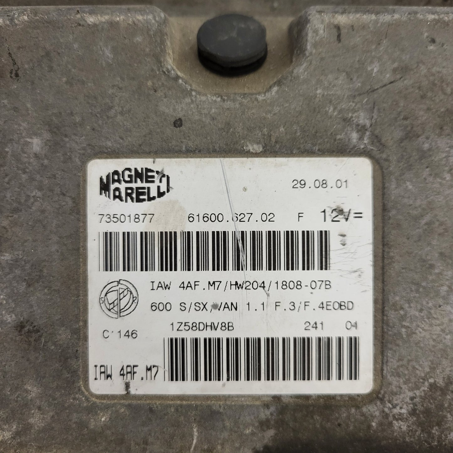 Fiat 600 1.1 ECU / IAW 4AF.M7 / 73501877 / HW204 / 61600.627.02