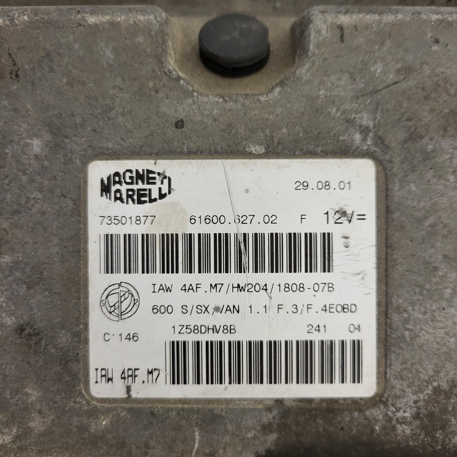Fiat 600 1.1 ECU / IAW 4AF.M7 / 73501877 / HW204 / 61600.627.02