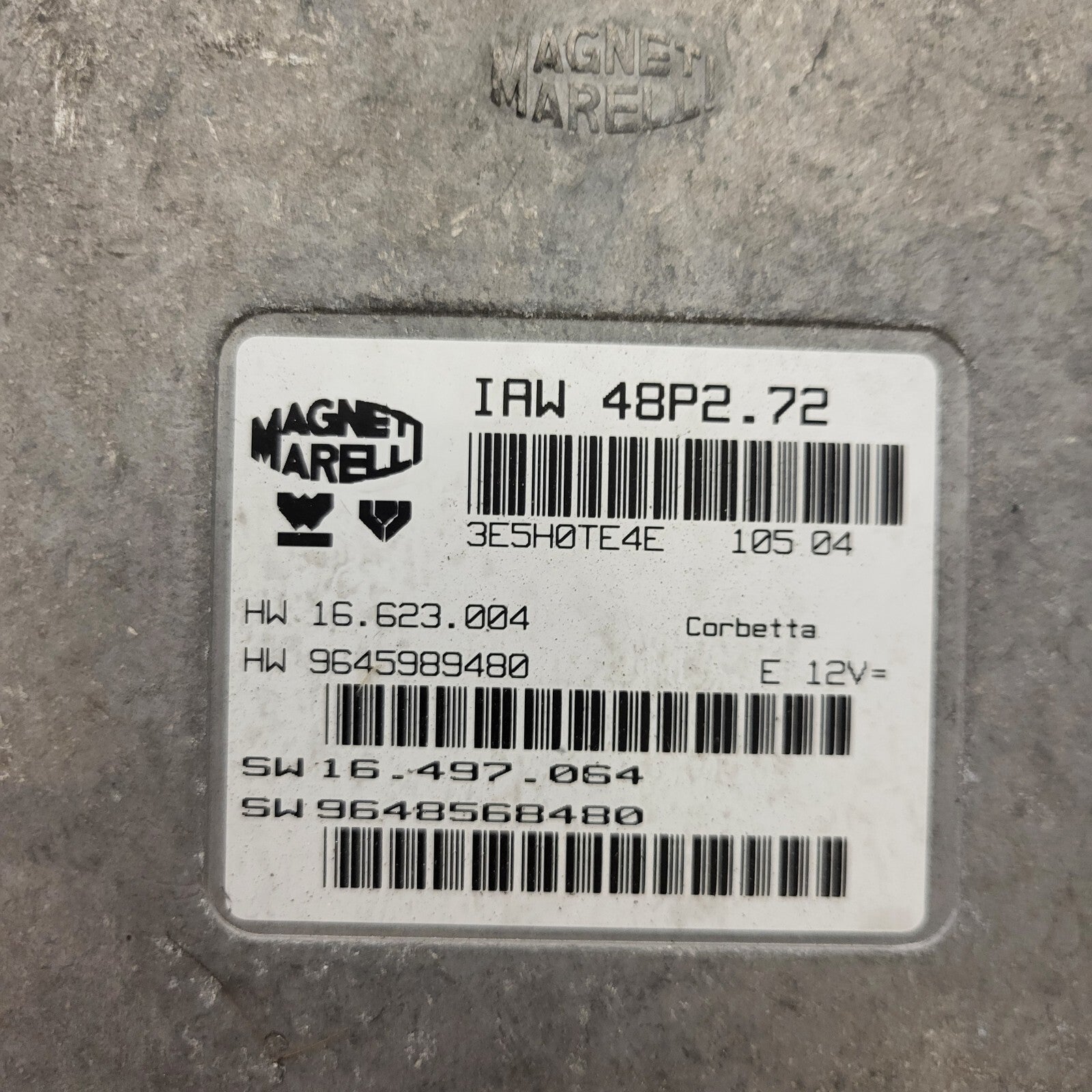 PEUGEOT CITROEN ECU / IAW 48P2.72 / SW 9648568480 / HW 9645989480 / MAGNETI MARE