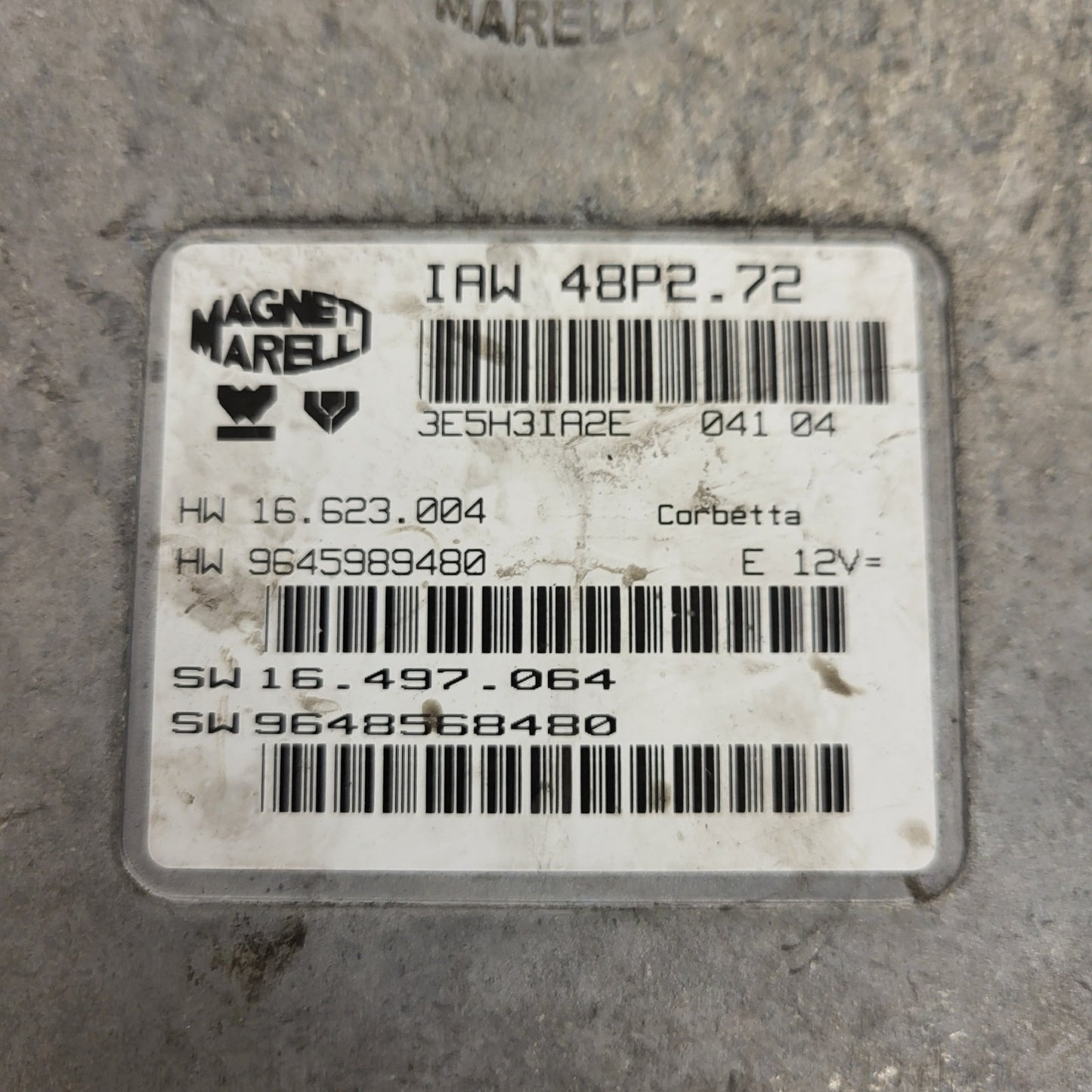 PEUGEOT CITROEN ECU / IAW 48P2.72 / SW 9648568480/ HW 9645989480
