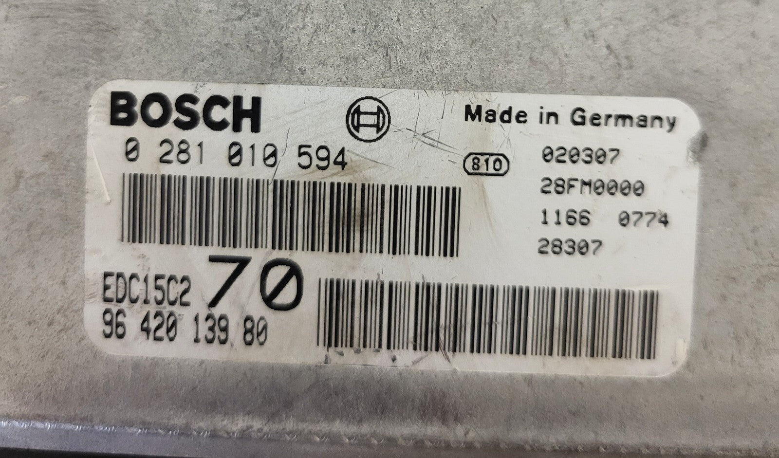 PEUGEOT CITROEN ECU / 0281010594 / 9642013980 / EDC15C2 / BOSCH