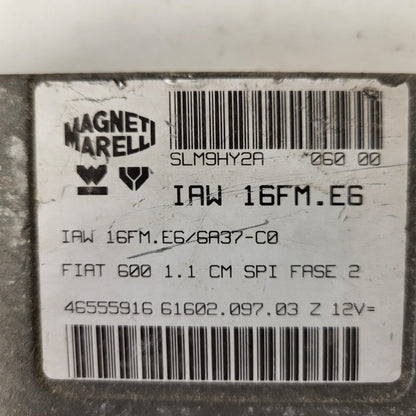 FIAT 600 1.1 ECU / IAW 16FM.E6 / 46555916 / 61602.097.03 / MAGNETI MARELLI