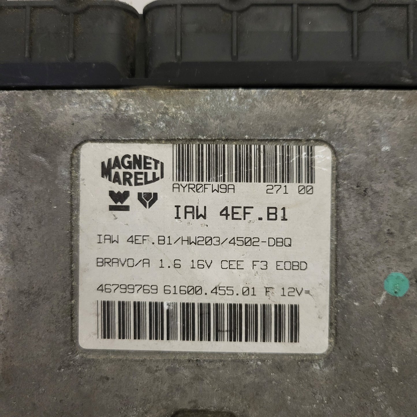 FIAT BRAVO ECU / IAW 4EF.B1 / 46799769 / HW203 / 61600.455.01 / MAGNETI MARELLI