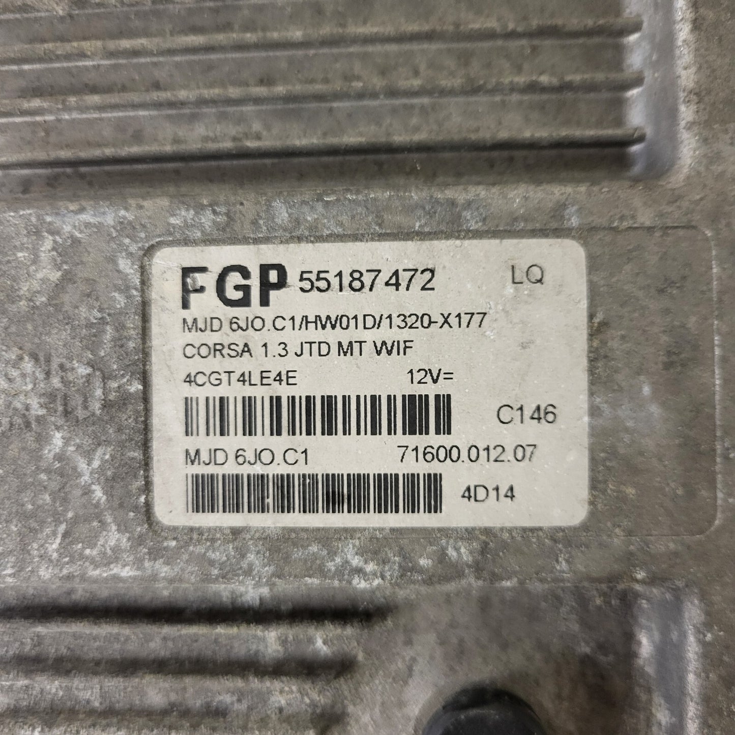 OPEL CORSA 1.3 CDTI ECU FGP / 55187472 / MJD 6J0.C1 / HW01D / MAGNETI MARELLI