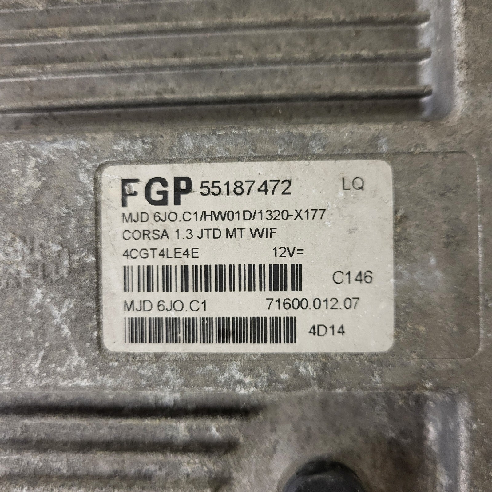 OPEL CORSA 1.3 CDTI ECU FGP / 55187472 / MJD 6J0.C1 / HW01D / MAGNETI MARELLI