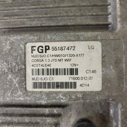 OPEL CORSA 1.3 CDTI ECU FGP / 55187472 / MJD 6J0.C1 / HW01D / MAGNETI MARELLI