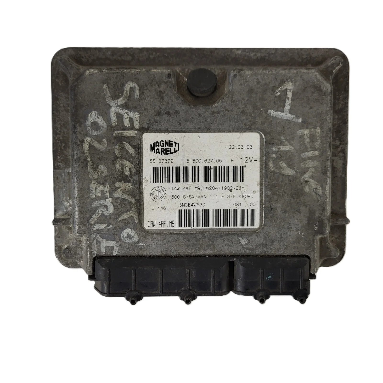 Fiat Seicento 600 ECU / 55187372 / IAW 4AF.M9 / 61600.627.05 / MAGNETI MARELLI