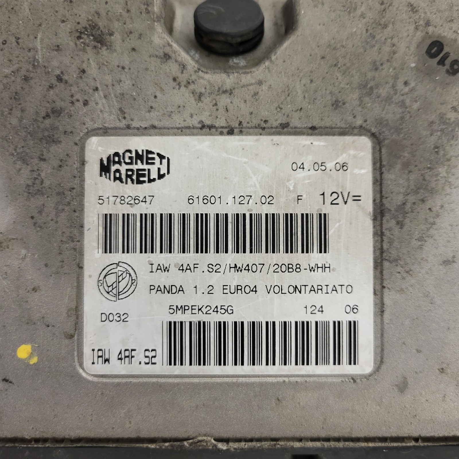 FIAT PANDA 1.2 ECU / 51782647 / IAW 4AF.S2 / HW407 / 61601.127.02