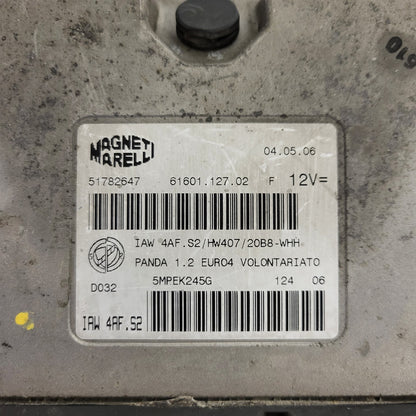 FIAT PANDA 1.2 ECU / 51782647 / IAW 4AF.S2 / HW407 / 61601.127.02