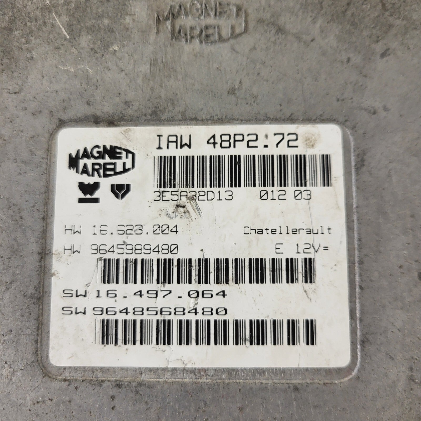 PEUGEOT CITROEN ECU / IAW 48P2.72 / SW 9647714780 / HW 9645989480 / MAGNETI MARE