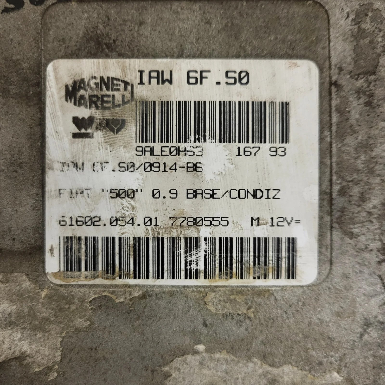 FIAT 500 ECU / IAW 6F.S0 / 7780555 / 61602.054.01 / MAGNETI MARELLI
