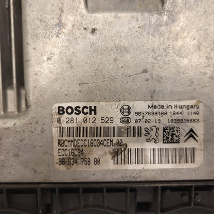 PEUGEOT CITROEN ECU / 0281012529 / 9663475880 / 9657699480 / EDC16C34 / BOSCH