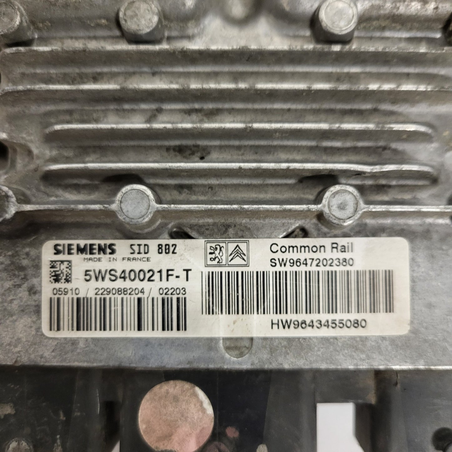 Peugeot Citroen ECU / 5WS40021F-T / SW9647202380 / HW9643455080 SID802