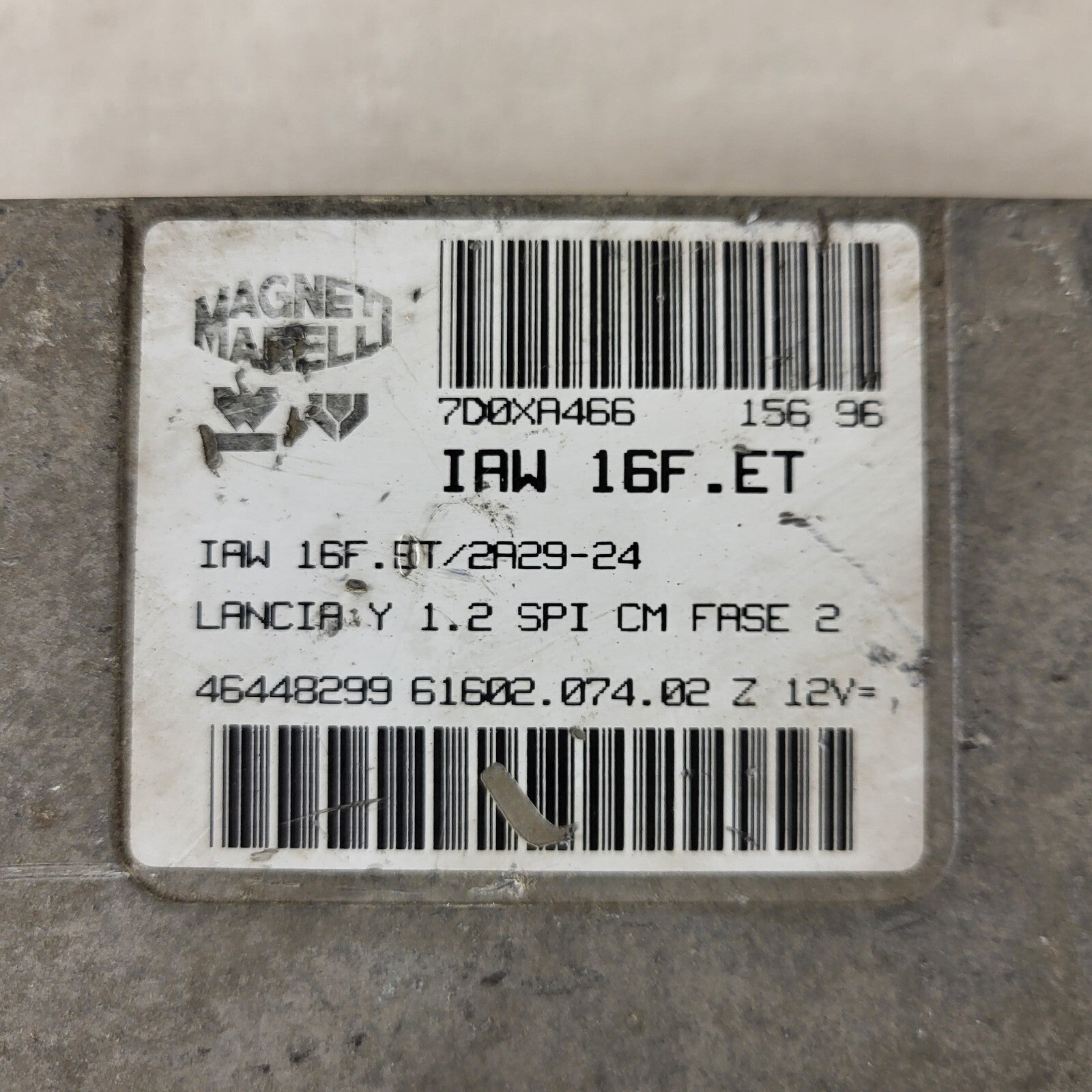 LANCIA Y 1.2 ECU / IAW 16F.ET / 46448299 / 61602.074.02 / MAGNETI MARELLI
