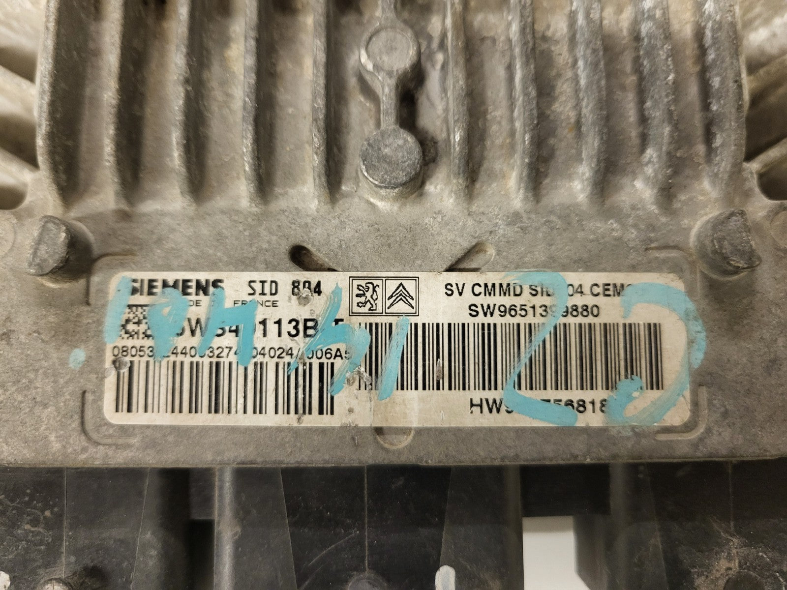 CITROEN C2 1.4 HDI ECU / 5WS40113B-T / 9651399880 / 9647568180 / SID804 /SIEMENS